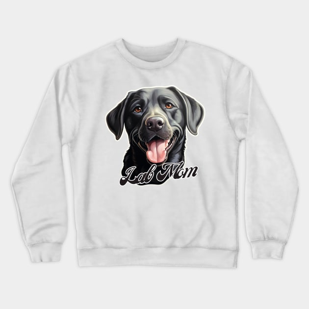 Black Lab Mom T-Shirt - Dog Lover Gift, Pet Parent Apparel Crewneck Sweatshirt by Baydream